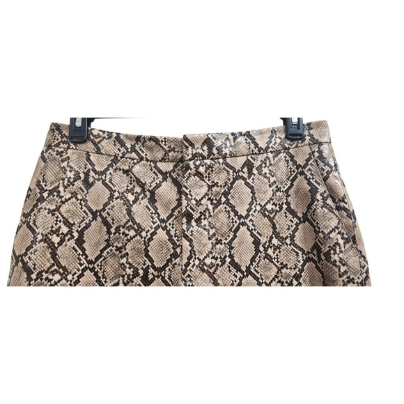 Zara Women's Size XL Faux Leather Snake Print Bloggers Fav Trouser Pants - Picture 4 of 14